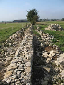 A dry stone wall